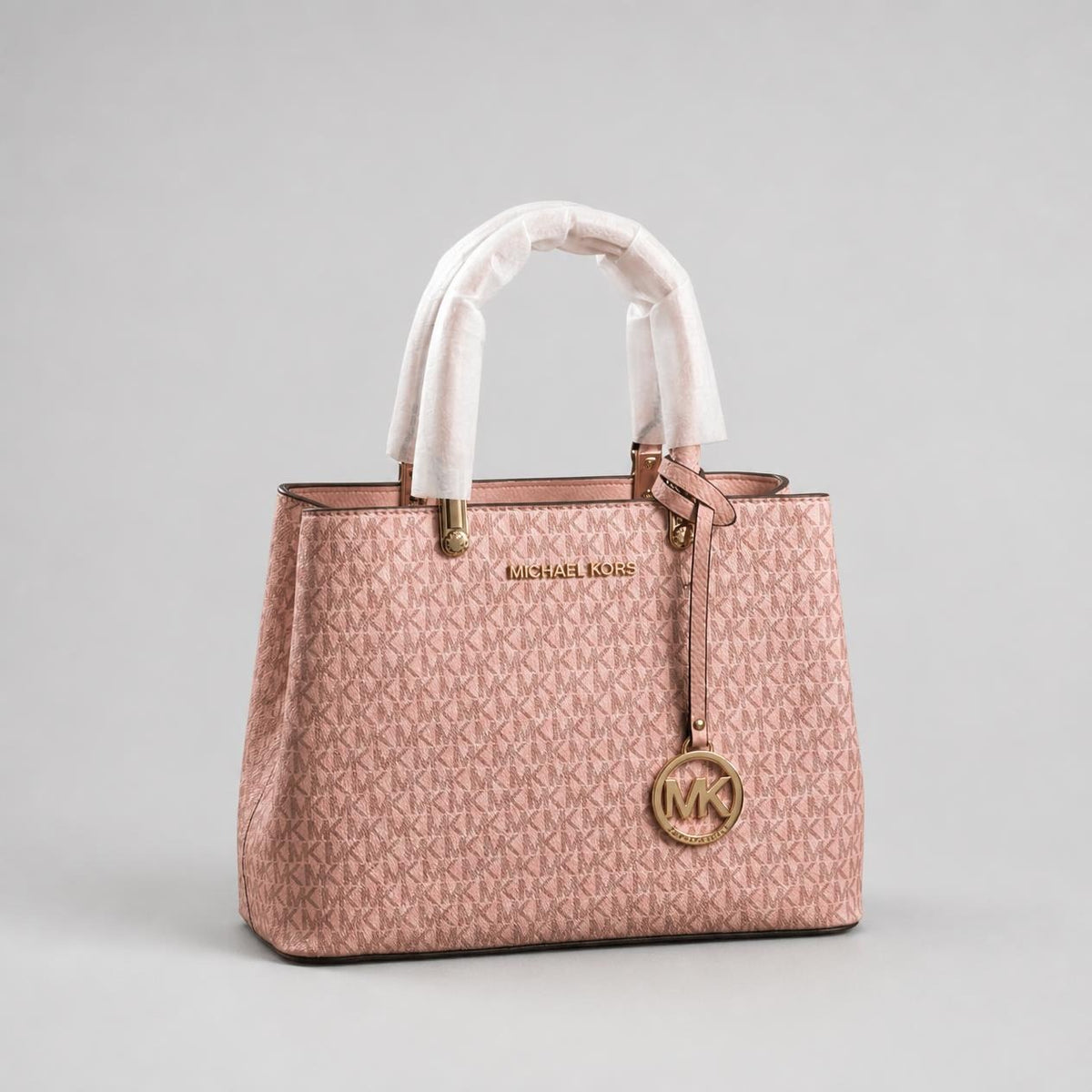 Women's Structured Satchel - Pink Signature Print