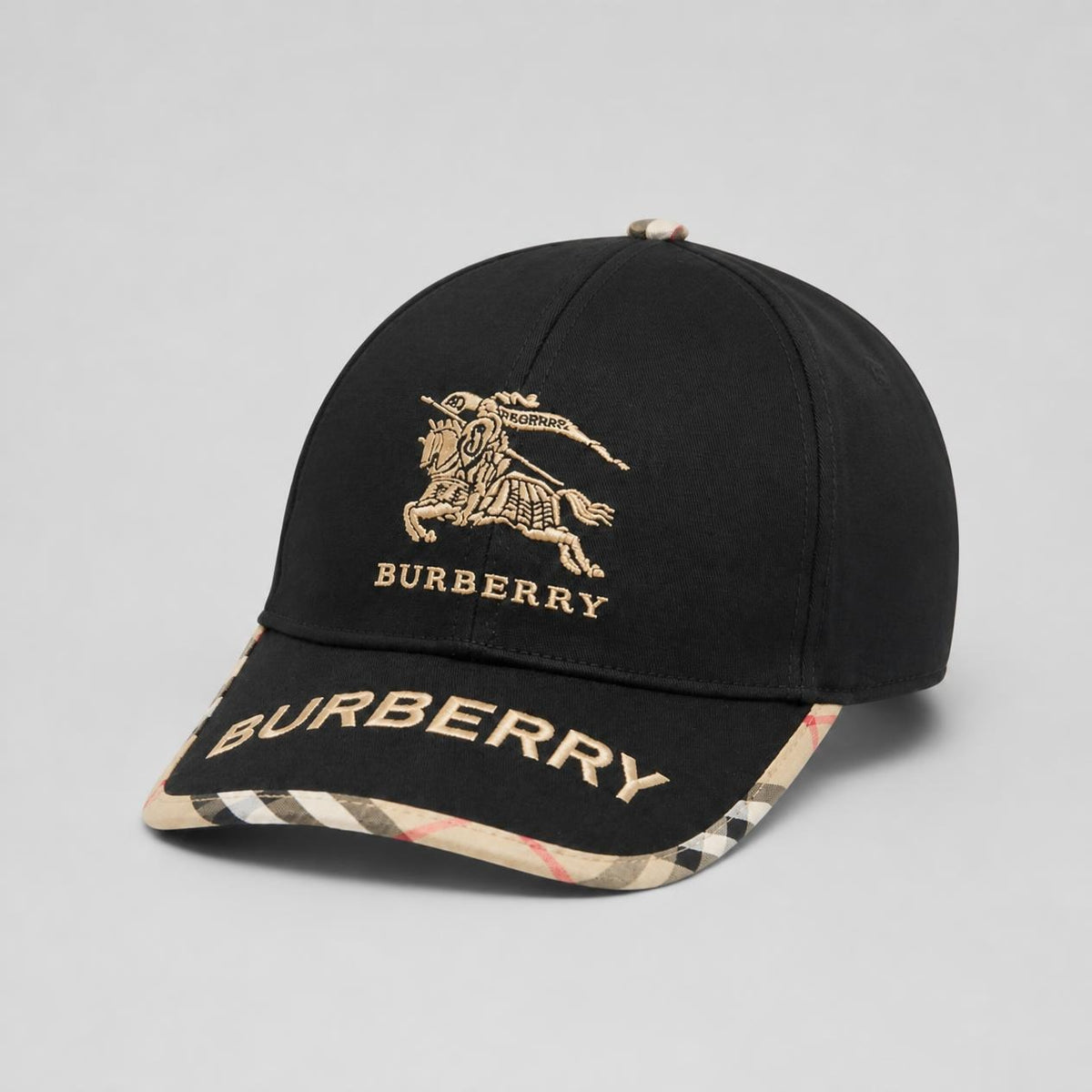 Beige Printed Baseball Cap with Green and Red Side Stripev