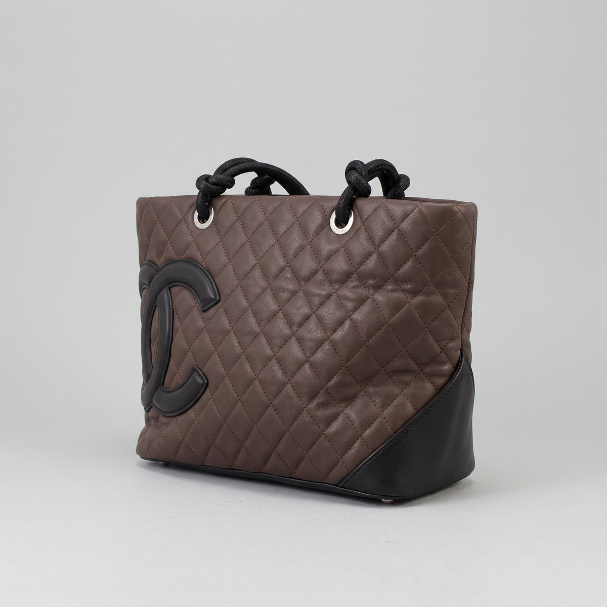 Women’s Everyday Quilted Handbag, Chocolate Brown & Black
