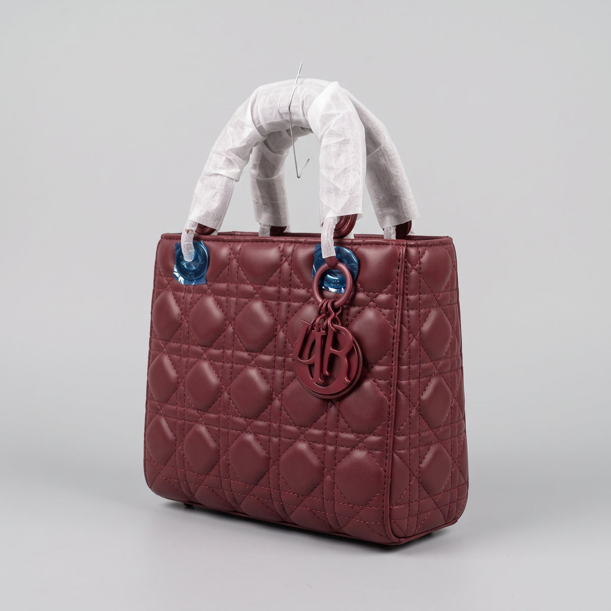 Womenβs Wine Red Quilted Mini Tote Bag,