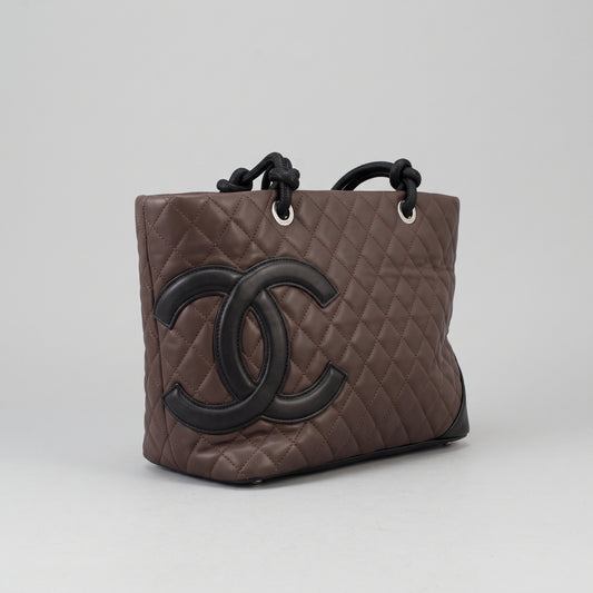 Womenβs Everyday Quilted Handbag, Chocolate Brown & Black