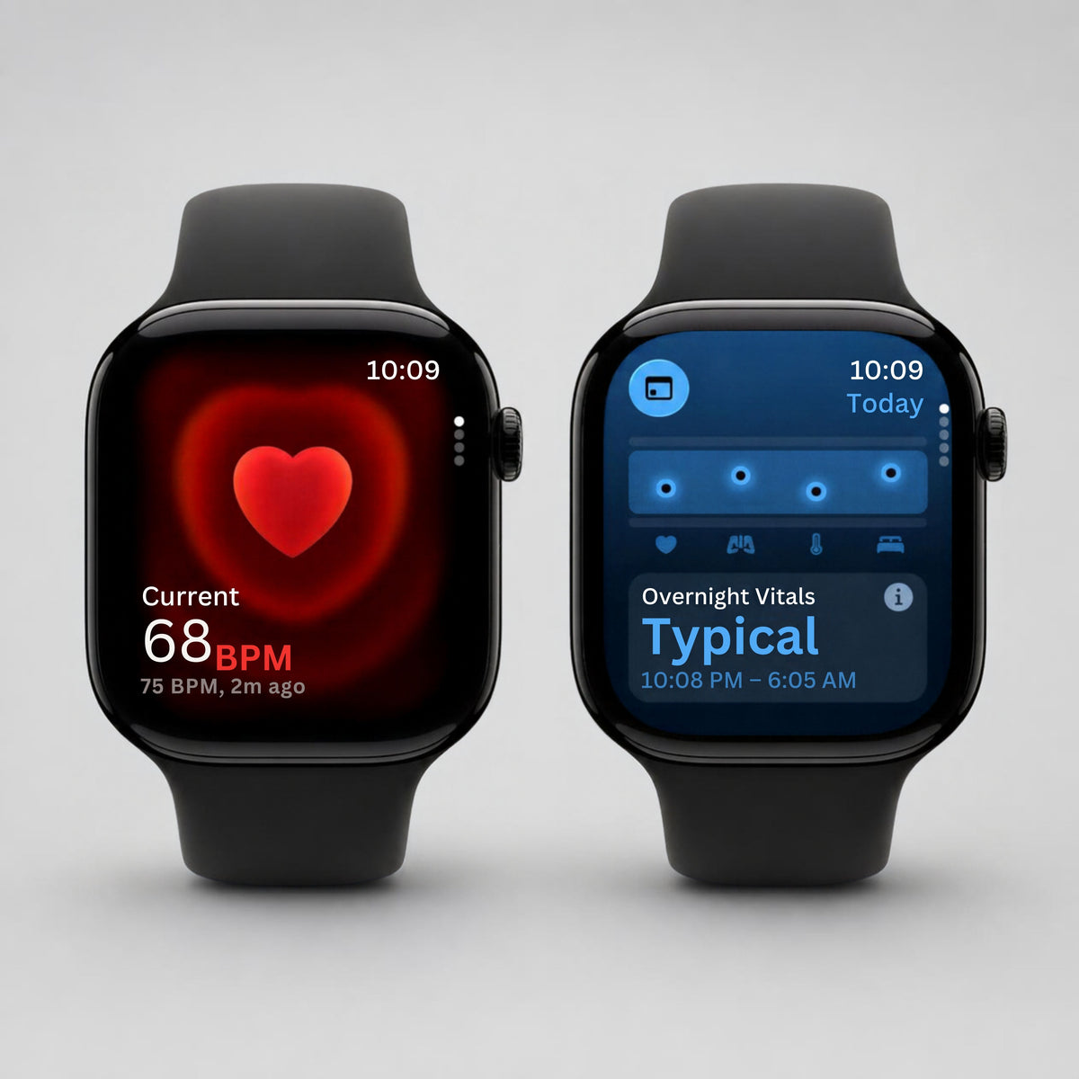 Black Smart Watch with Square Display - Silicone Sport Strap