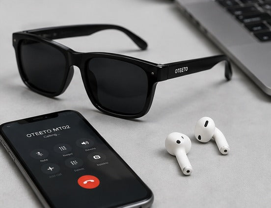 OTETTO MT02 Smart Glasses Black - Bluetooth Audio Sunglasses with Touch Control UAE