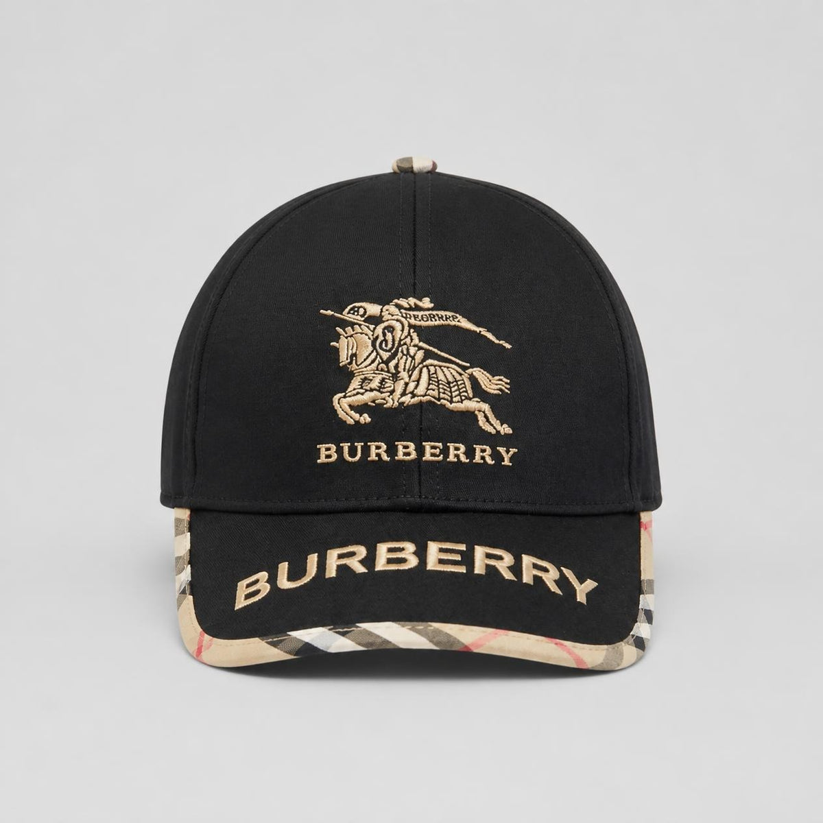 Beige Printed Baseball Cap with Green and Red Side Stripev