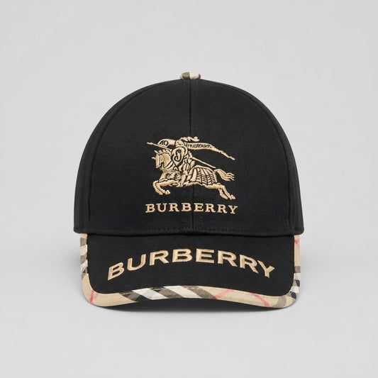Beige Printed Baseball Cap with Green and Red Side Stripev