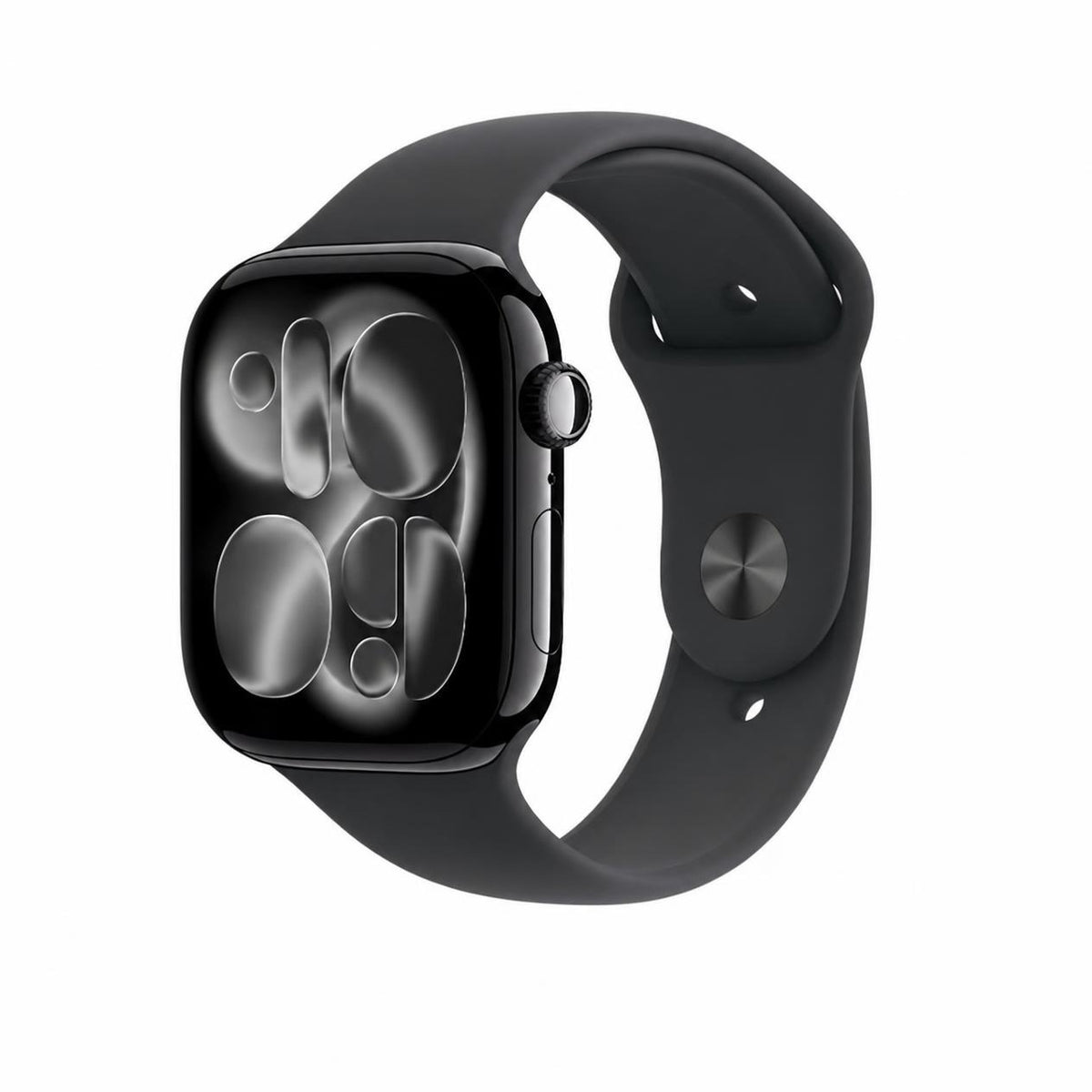 Black Smart Watch with Square Display - Silicone Sport Strap