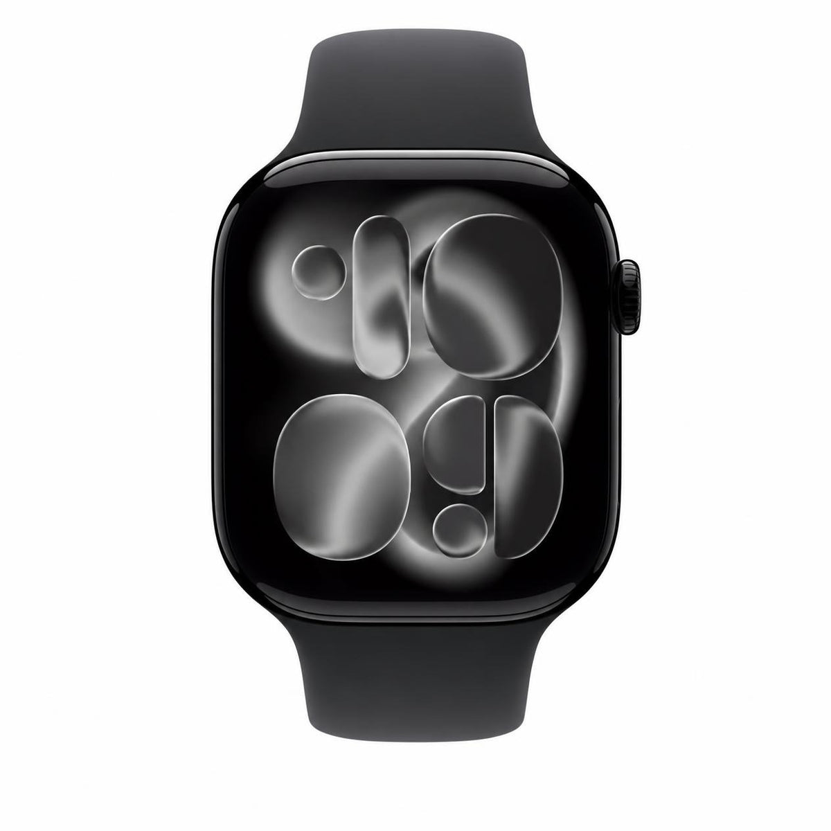 Black Smart Watch with Square Display - Silicone Sport Strap