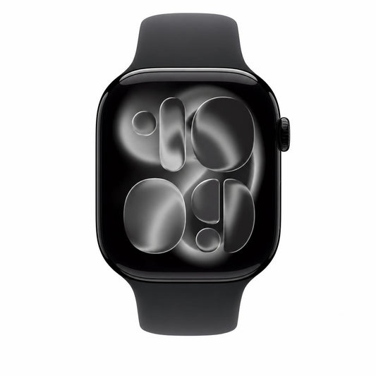 Black Smart Watch with Square Display - Silicone Sport Strap