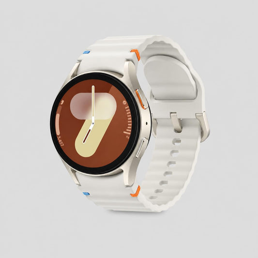 Samsung Galaxy Watch 7 40mm LTE Bluetooth Smartwatch - Cream Gold with White Sport Band