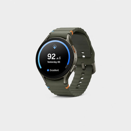 Round Smartwatch with Wavy Silicone Band