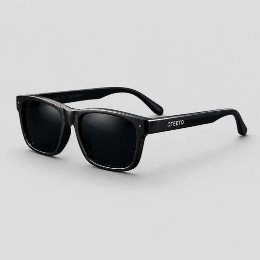 Men's & Women's Unisex Sunglasses - Glossy Black Wayfarer-Style Frame