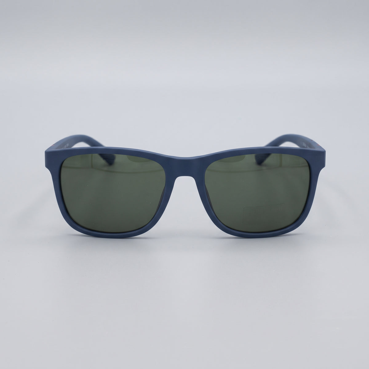 Men’s Square Sunglasses - Matte Navy Blue Frame with Green Lenses