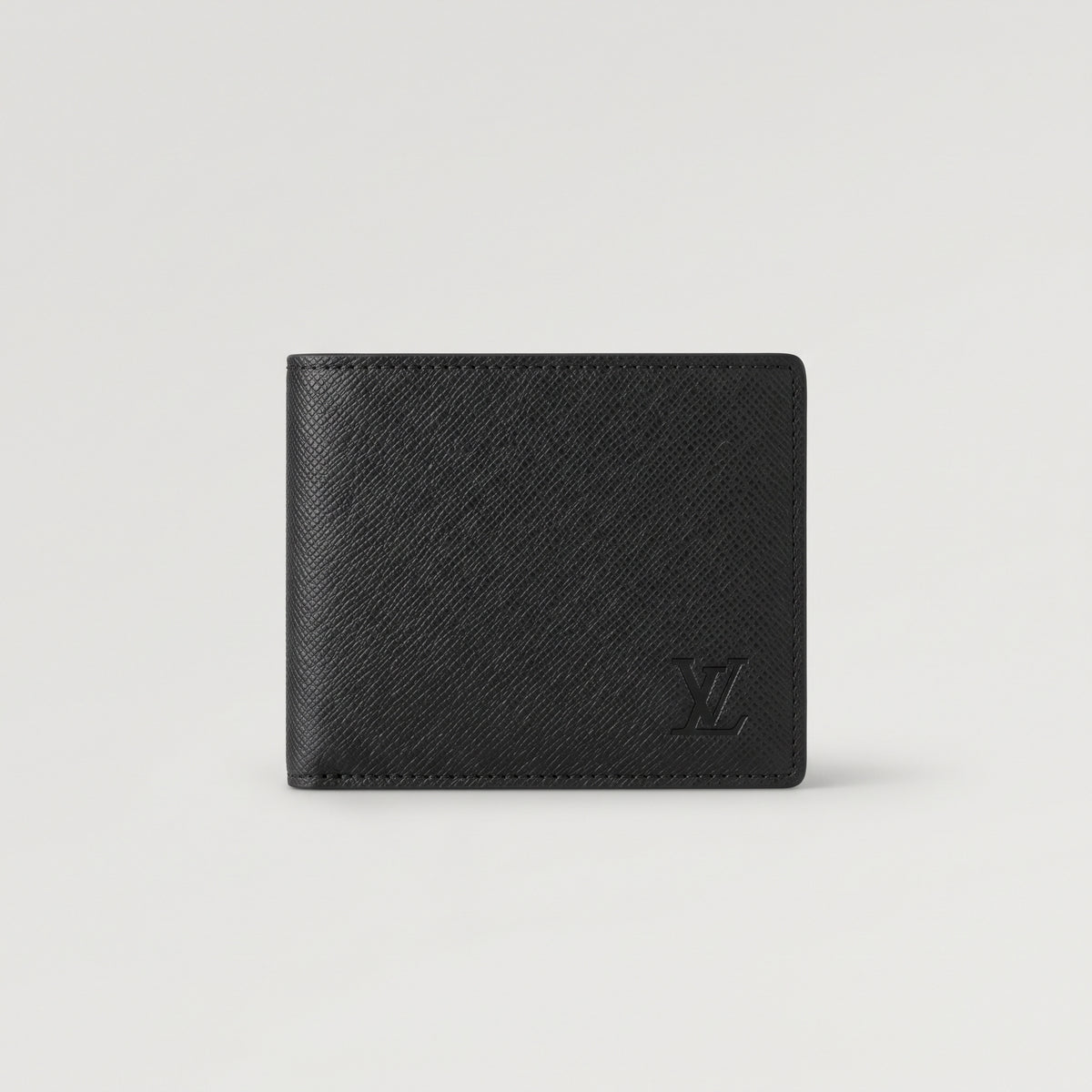 Men’s Black Bifold Wallet - Textured Finish, Slim Classic Design