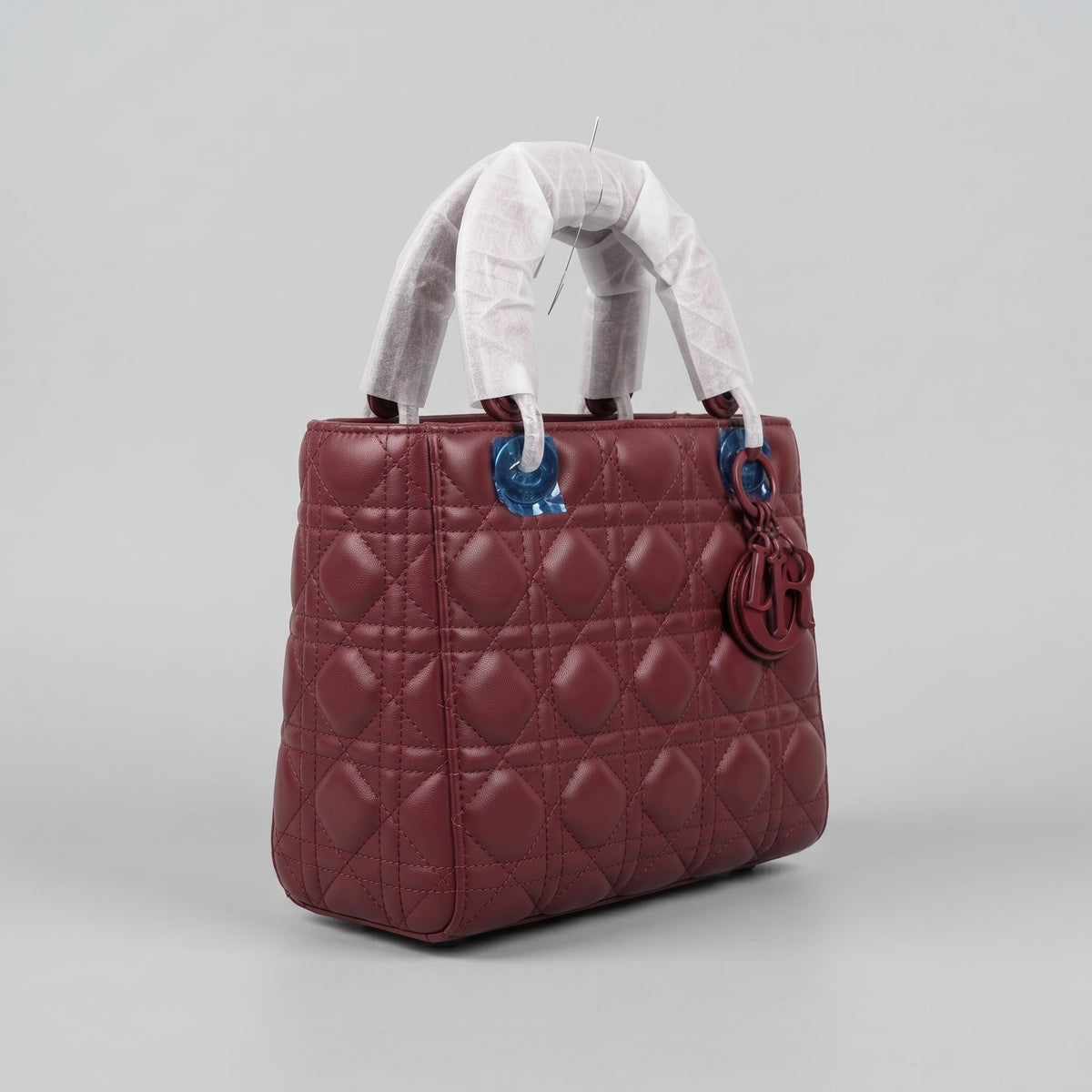 Women’s Wine Red Quilted Mini Tote Bag,
