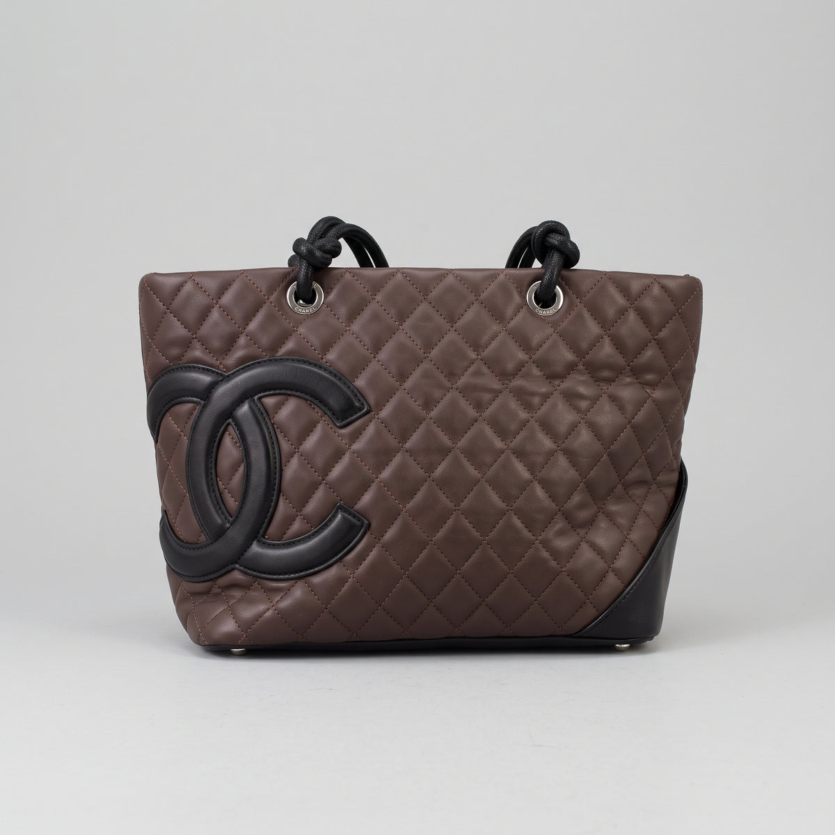 Women’s Everyday Quilted Handbag, Chocolate Brown & Black