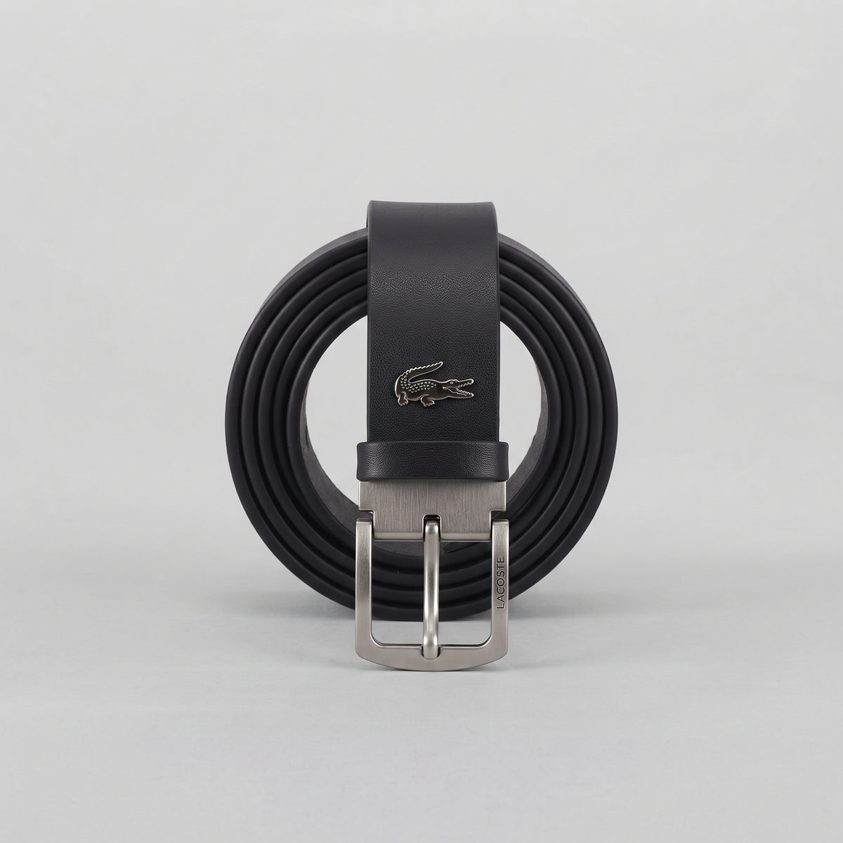 Men’s Black Leather-Look Belt - Gunmetal Pin Buckle, Classic Formal Design