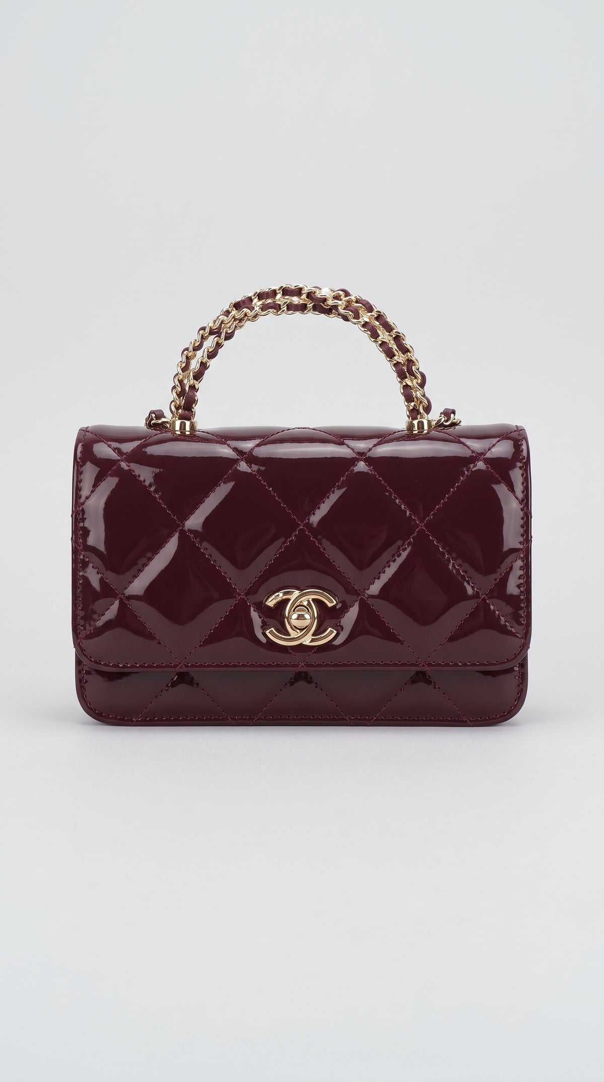 Quilted Mini Flap Bag with Chain Top Handle & Crossbody Strap