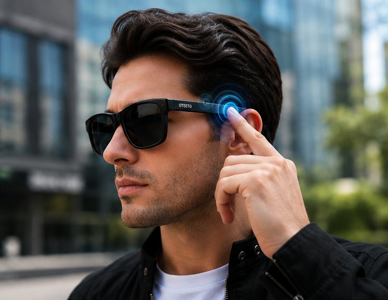 OTETTO MT02 Smart Glasses Black - Bluetooth Audio Sunglasses with Touch Control UAE