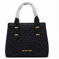 White Pink Michael Kors Tote Bag | MK Monogram Structured Handbag with Gold Hardware UAE
