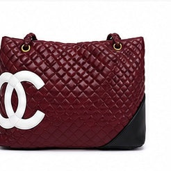 Black Quilted Diamond Tote Bag with CC Logo | Designer Inspired Handbag UAE
