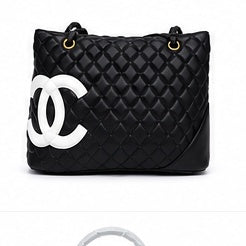 Burgundy Chanel Style Quilted Diamond Tote Bag with CC Logo | Wine Red Designer Handbag UAE