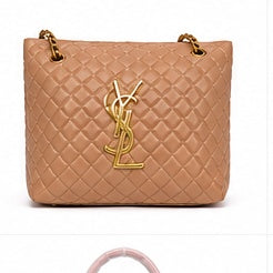 Saint Laurent YSL Gaby Medium Tote Bag - Dark Beige Quilted Leather | UAE