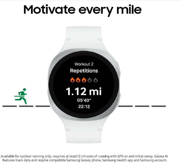 Samsung Galaxy Watch 8 44mm LTE Smartwatch White - Energy Score, GPS, Gemini AI UAE