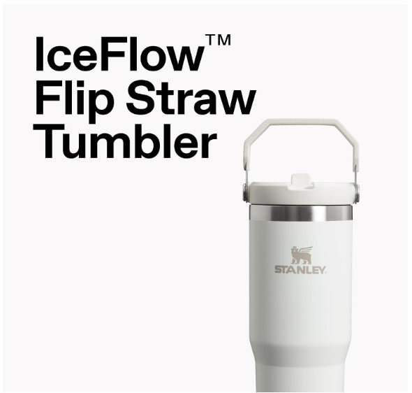 Stanley IceFlow Flip Straw Tumbler 30oz 887ml with Handle - Frost White UAE