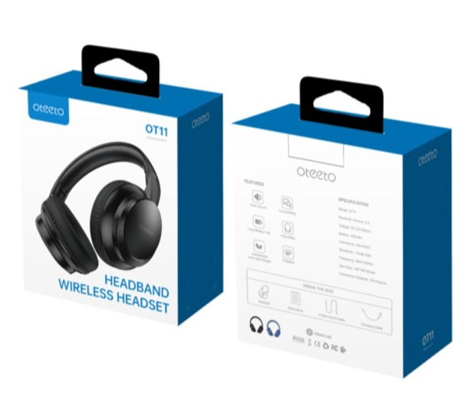Wireless Over-Ear Headphones - Foldable Bluetooth Headset with Deep Bass
