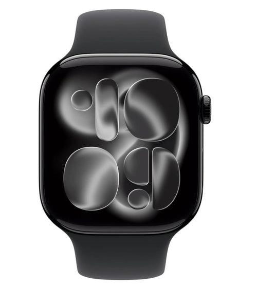 Apple Watch Series 10 GPS 42mm - Jet Black Aluminum Case with Black Sport Band (Renewed)